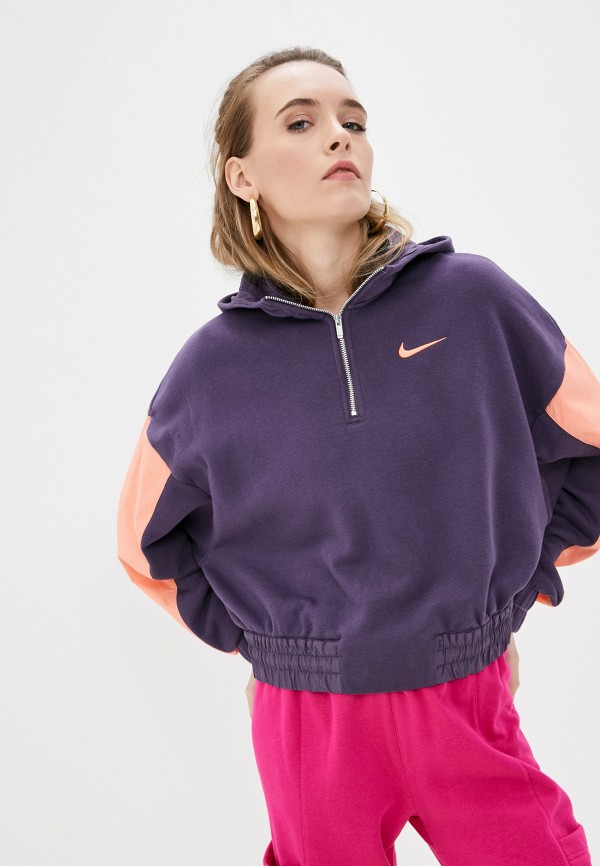 

Худи Nike, Фиолетовый, W NSW ICN CLSH HOODIE QZ MIX