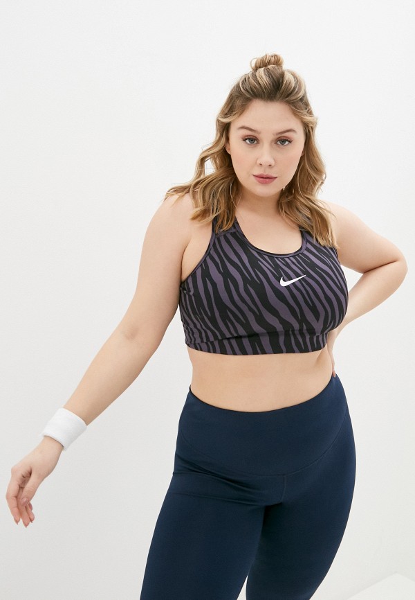 

Топ спортивный Nike, Фиолетовый, SWSH PLUS SIZE BRA ICN SP