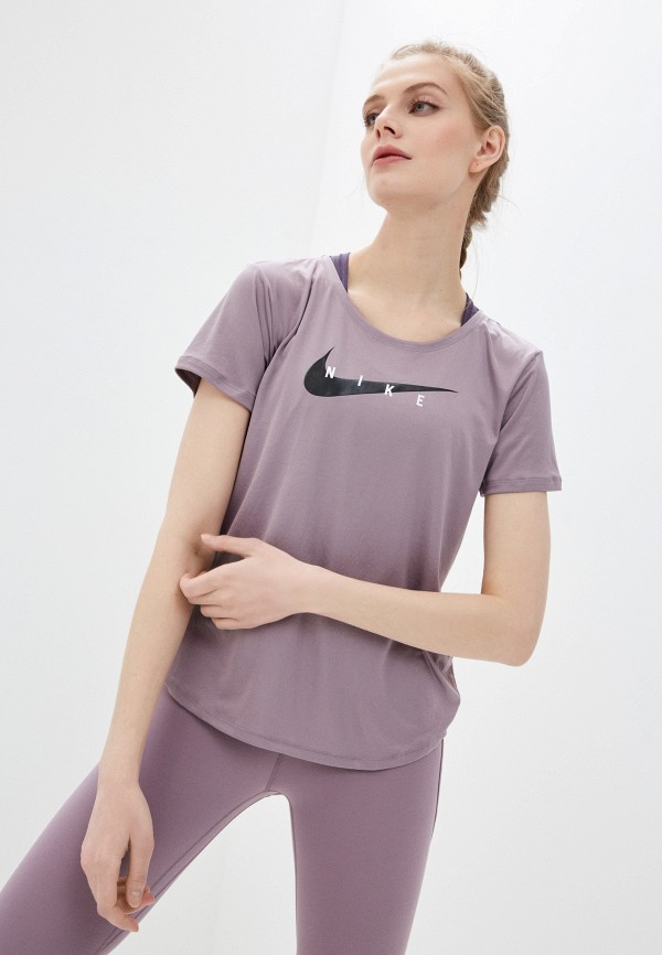 

Футболка спортивная Nike, Фиолетовый, W NK SWOOSH RUN TOP SS