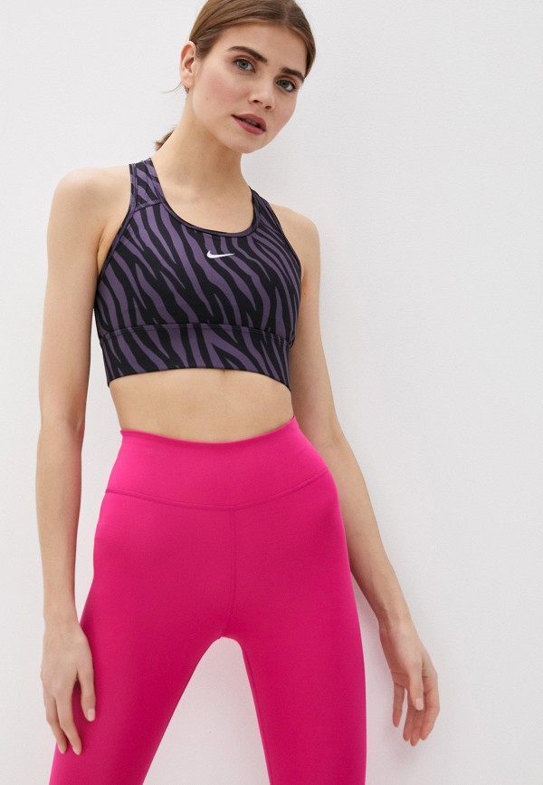 

Топ спортивный Nike, Фиолетовый, NIKE SWOOSH ICONCLASH BRA SP21
