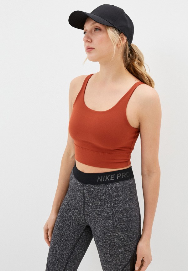 

Топ спортивный Nike, Коричневый, THE NIKE YOGA LUXE CROP TANK