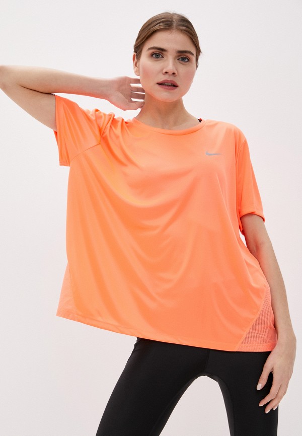 

Футболка спортивная Nike, Оранжевый, W NK MILER TOP SS PLUS