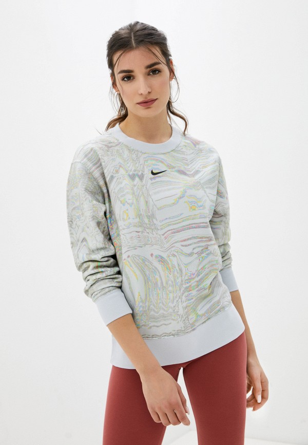 

Свитшот Nike, Голубой, W NSW TREND FLC CREW AOP PRNT