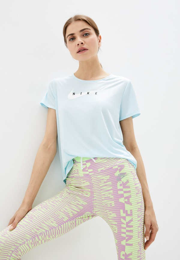 

Футболка спортивная Nike, Голубой, W NK SWOOSH RUN TOP SS