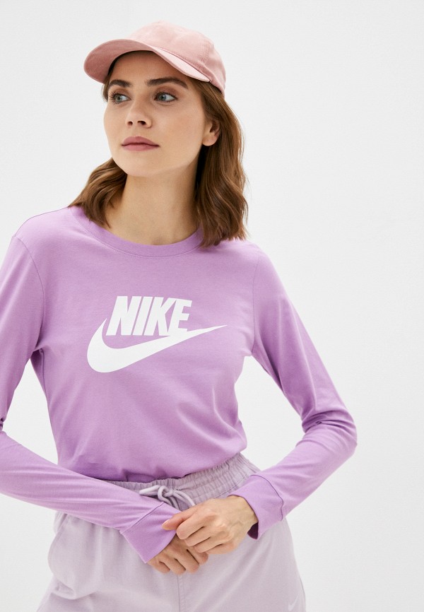 

Лонгслив Nike, Фиолетовый, W NSW TEE ESSNTL LS ICON FTR
