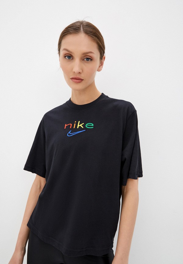 

Футболка спортивная Nike, Черный, W NK DRY TEE BOXY RAINBOW