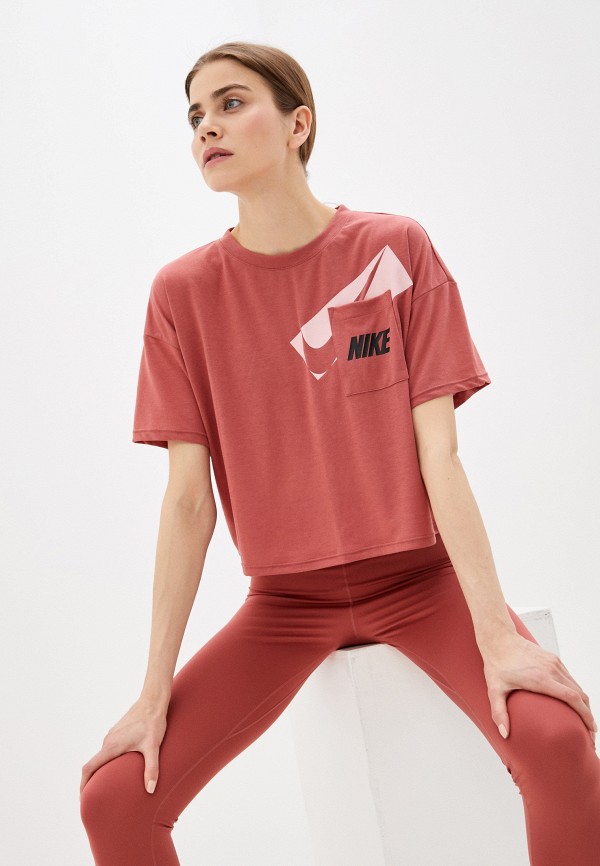 

Футболка спортивная Nike, Коричневый, W NK DRY GRX CROP TOP