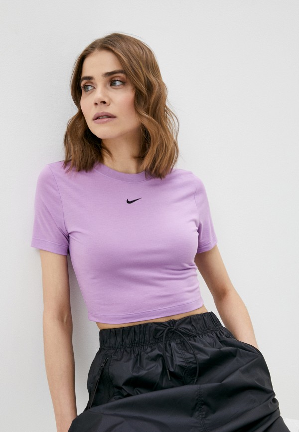

Футболка Nike, Фиолетовый, W NSW ESSNTL TEE SLIM CRP LBR