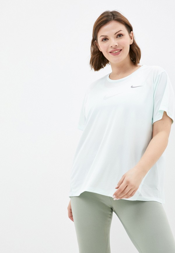 

Футболка спортивная Nike, Бирюзовый, W NK MILER TOP SS PLUS