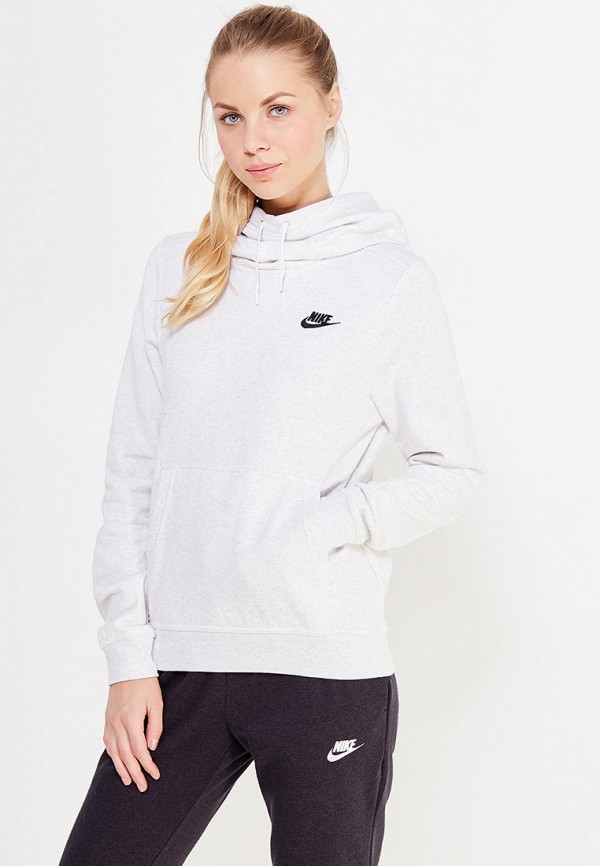 

Худи Nike, WOMEN'S SPORTSWEAR FUNNEL-NECK HOODIE, Серый