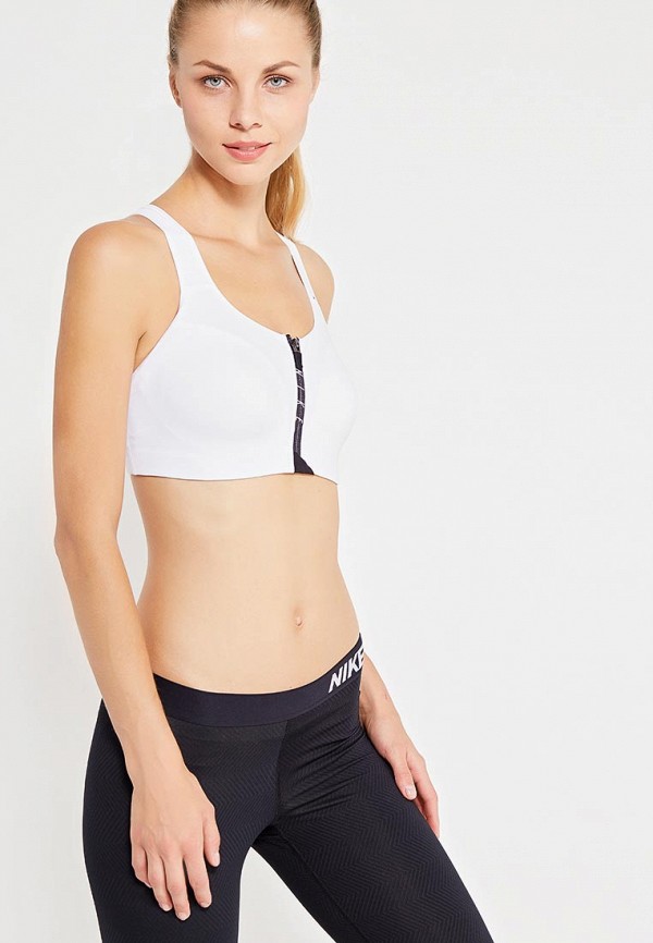 

Топ спортивный Nike, WOMEN'S SHAPE ZIP SPORTS BRA, Белый