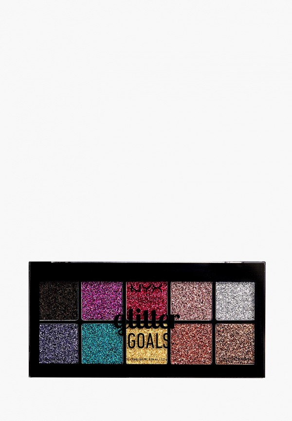 

Палетка для глаз Nyx Professional Makeup, Разноцветный, Glitter Goals Cream PRO Palette, 10 шт по 1,2 г