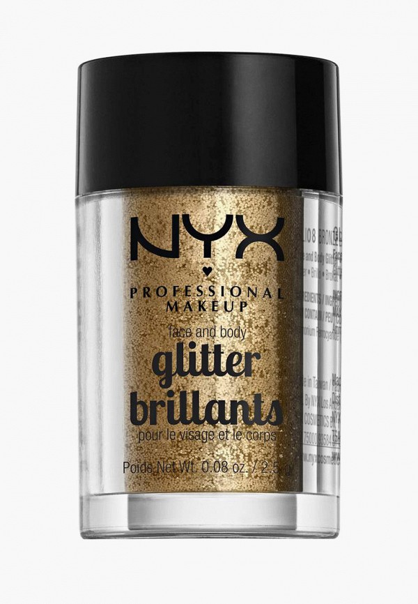 

Глиттер Nyx Professional Makeup, Золотой, Face & Body Glitter для лица и тела, оттенок 08, Bronze, 2,5 г