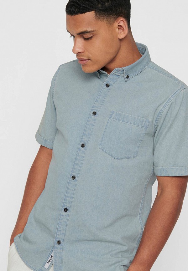 

Рубашка джинсовая Only & Sons, Голубой, Only & Sons ON013EMHJCK3