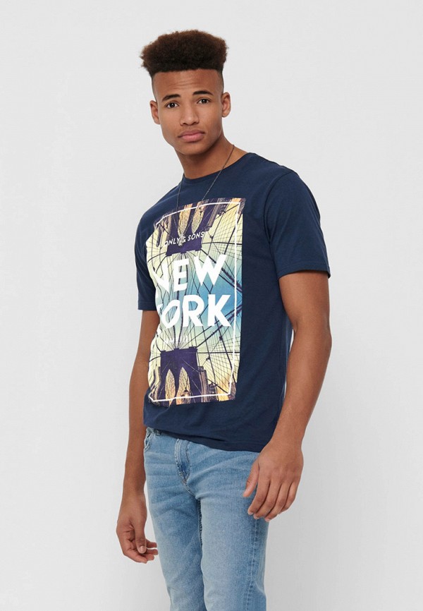 

Футболка Only & Sons, Синий, Only & Sons ON013EMHJCL6