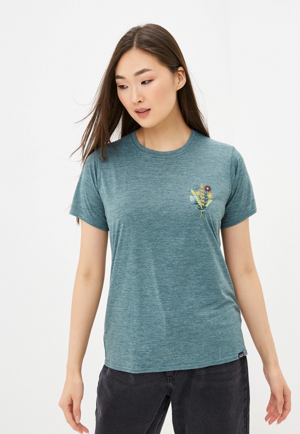 

Футболка спортивная Patagonia, Бирюзовый, W's Cap Cool Daily Graphic Shirt