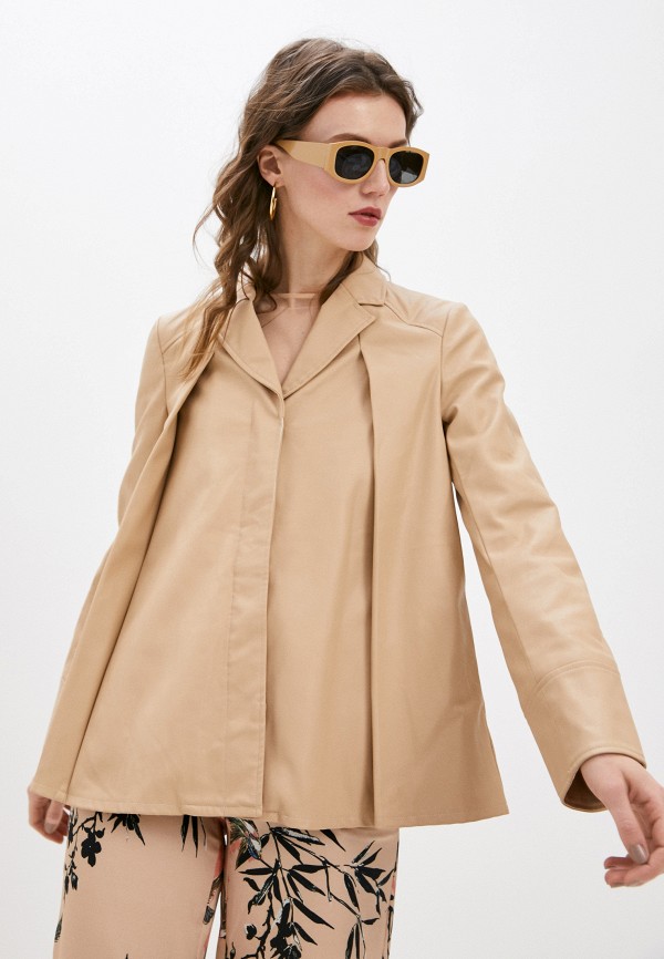 

Куртка кожаная Patrizia Pepe, Бежевый, Patrizia Pepe PA748EWLVZA2
