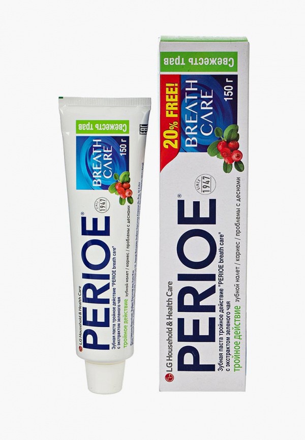 

Зубная паста Perioe, тройное действие "breath care" с экстрактом зеленого чая, 150 гр