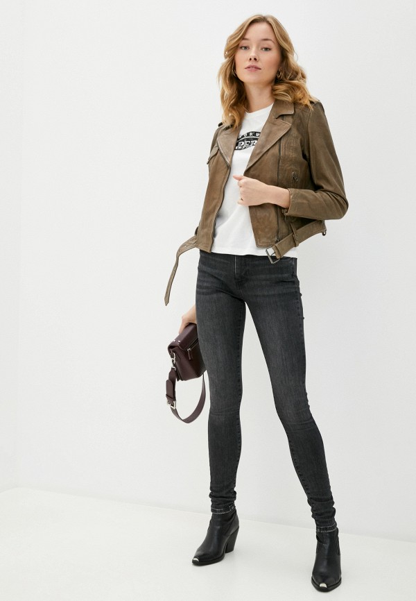 

Куртка кожаная Pepe Jeans, Бежевый, Pepe Jeans PE299EWJUXM9