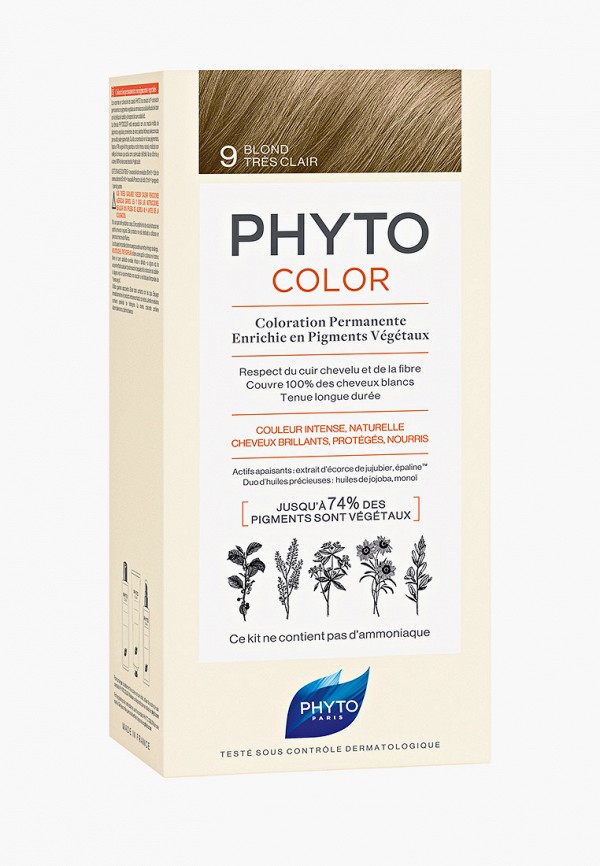 

Краска для волос Phyto, Бежевый, 9 ФИТОКОЛОР, очень светлый блонд, 50/50/12.