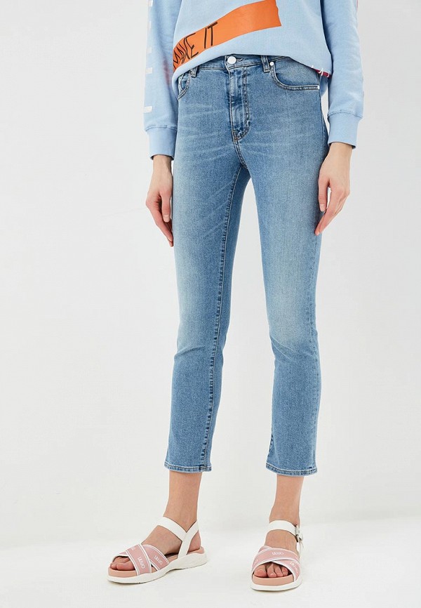 

Джинсы P Jean, Голубой, SKINNY HIGH WAIST CROPPED