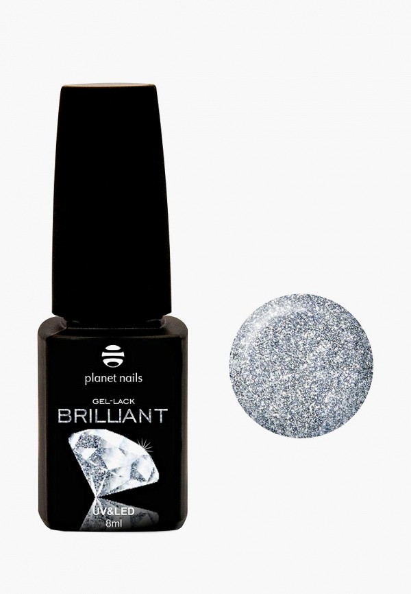 

Гель-лак для ногтей Planet Nails, Серебряный, "BRILLIANT" 706 Сине-серый, 8 мл