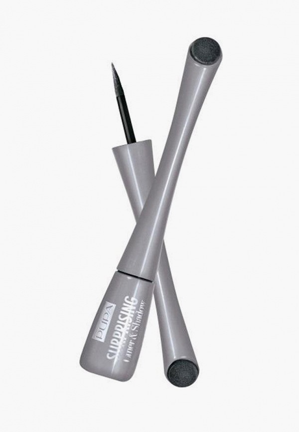 

Подводка для глаз Pupa, 2 в 1 SURPRISING LINER&SHADOW тон 010 Сверкающий угольный, Прозрачный