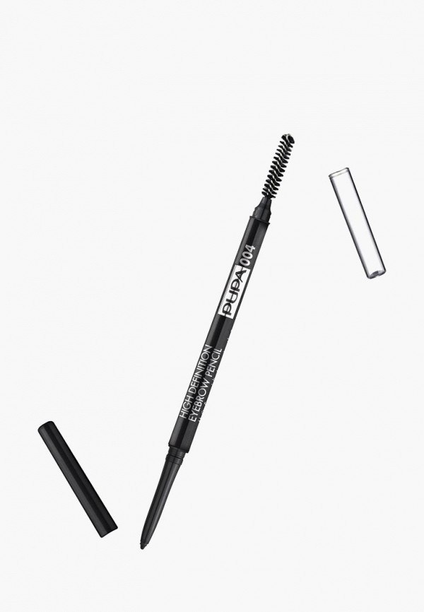 

Карандаш для бровей Pupa, Черный, HIGH DEFINITION EYEBROW PENCIL, тон 004 Экстра-темный