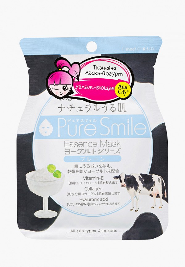 

Маска для лица Pure Smile, Прозрачный, Yougurt на йогуртовой основе 1 шт