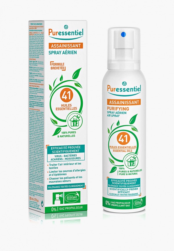 

Спрей ароматический Puressentiel, Прозрачный, Очищающий, 41 эфирное масло, 200 мл