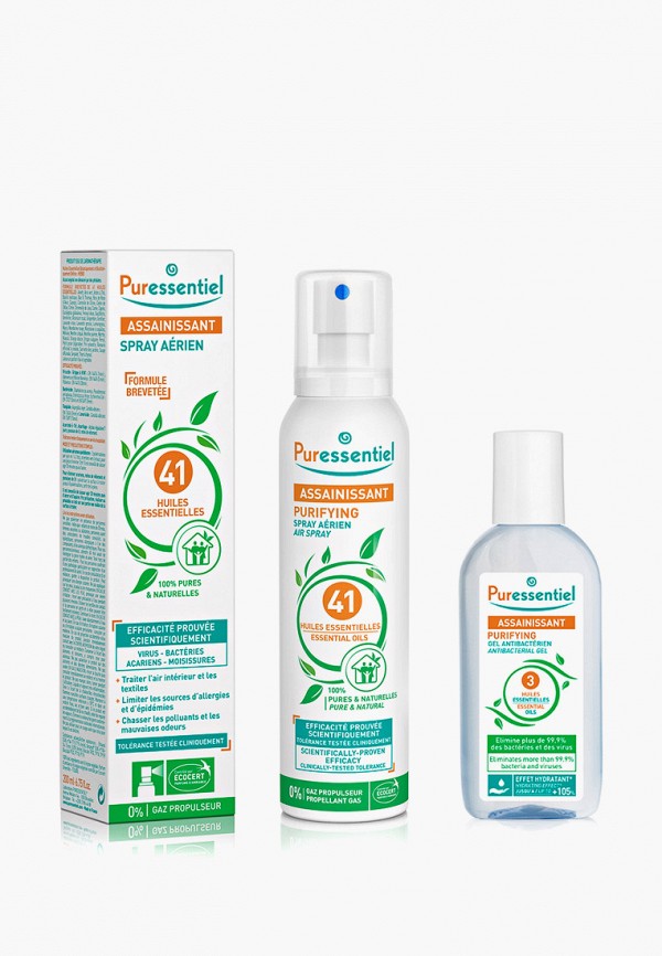 

Набор для ухода за руками Puressentiel, Прозрачный, Очищающий спрей 200 мл+ подарок антибактериальный гель 80 мл