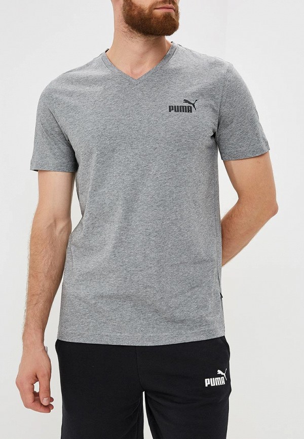 

Футболка PUMA, Серый, ESS+ V Neck Tee