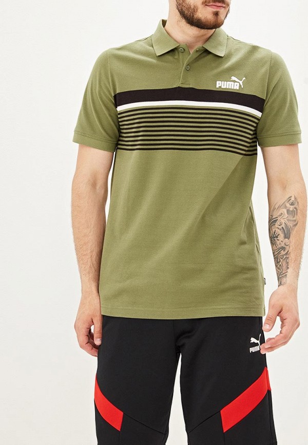

Поло PUMA, ESS+ Stripe Polo, Хаки