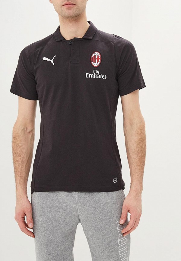 

Поло PUMA, AC Milan CASUAL Performance Polo SS with Sponsor, Черный