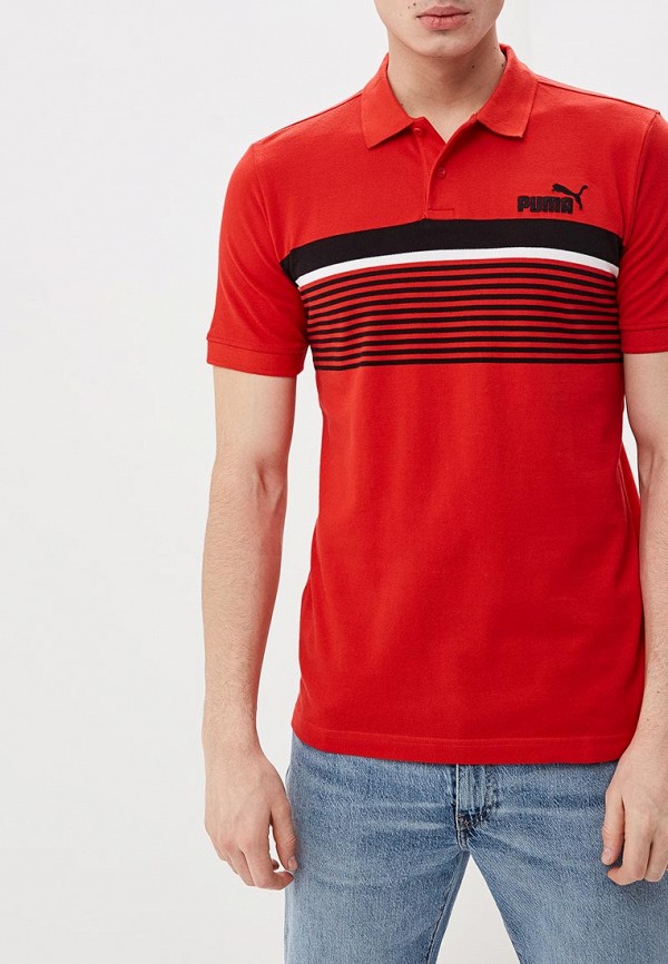 

Поло PUMA, ESS+ Stripe Polo, Красный