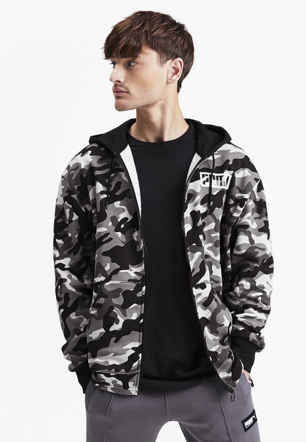 

Толстовка PUMA, Серый, Rebel CAMO FZ Hoody FL