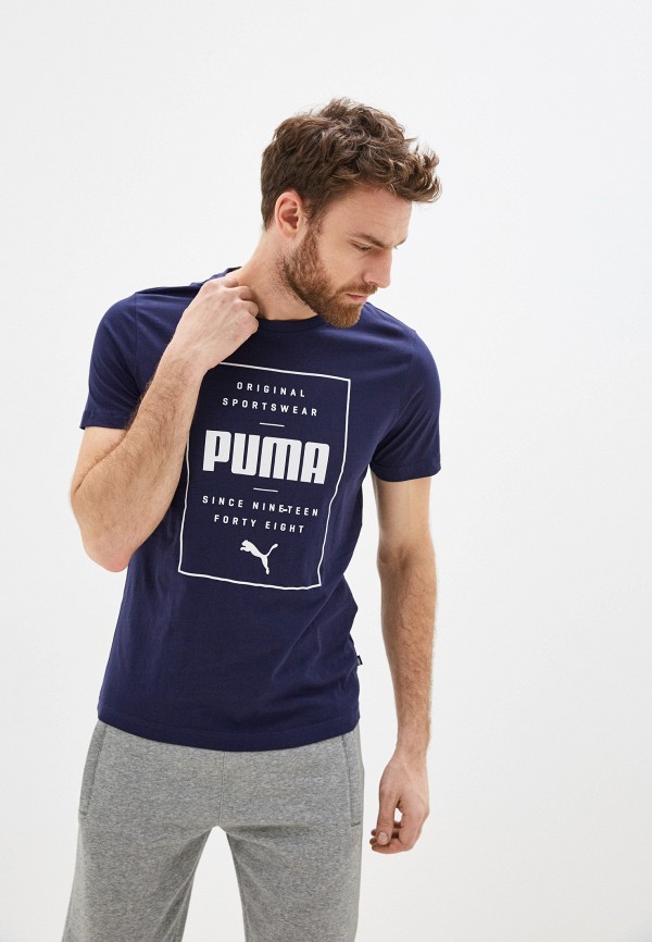 

Футболка PUMA, Синий, Box PUMA Tee