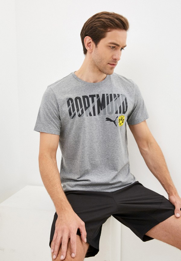

Футболка PUMA, Серый, BVB ftblCore Wording Tee