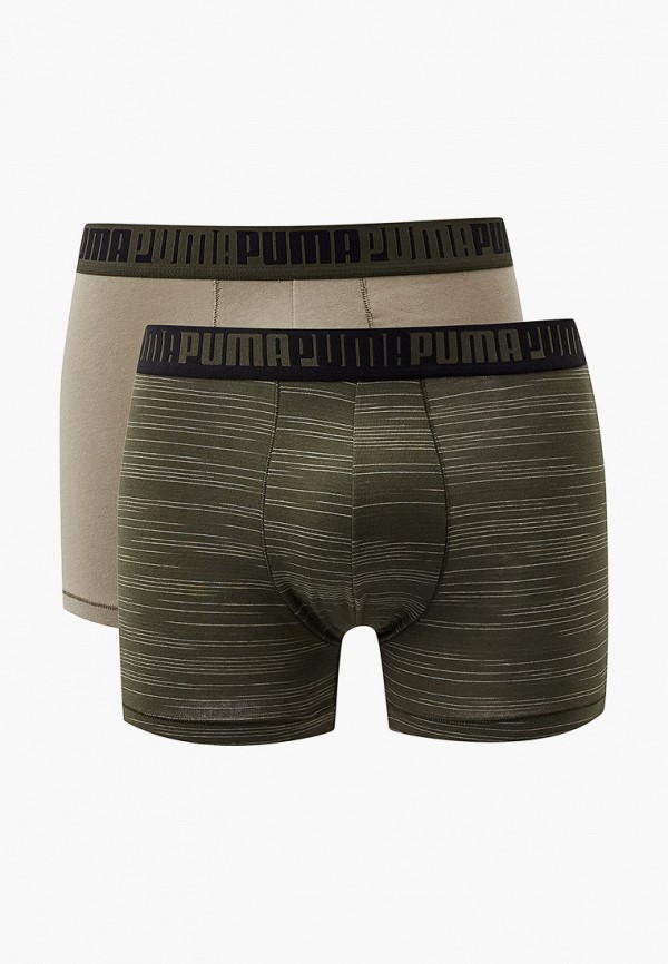 

Трусы 2 шт. PUMA, Хаки, PUMA MEN SPACEDYE STRIPE BOXER 2P