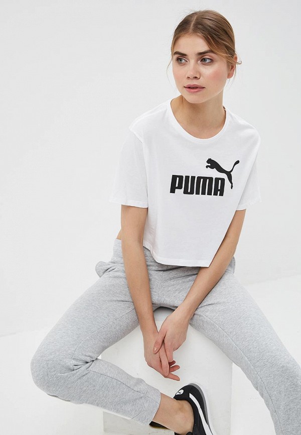 

Футболка PUMA, Белый, ESS+ Cropped Logo Tee