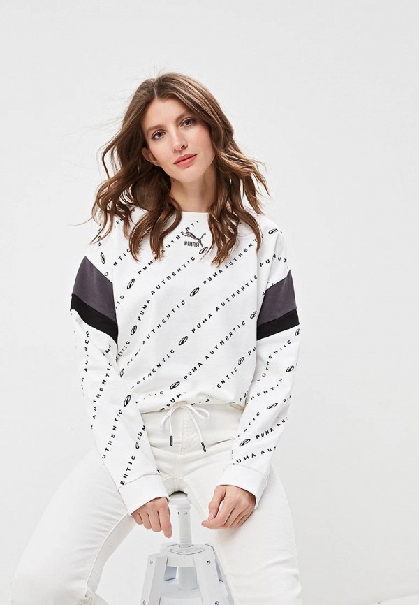 

Свитшот PUMA, 90s Retro AOP Crew Wmns, Белый