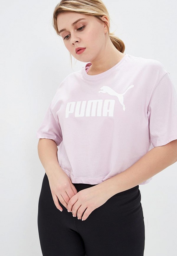 

Футболка PUMA, ESS+ Cropped Logo Tee, Розовый