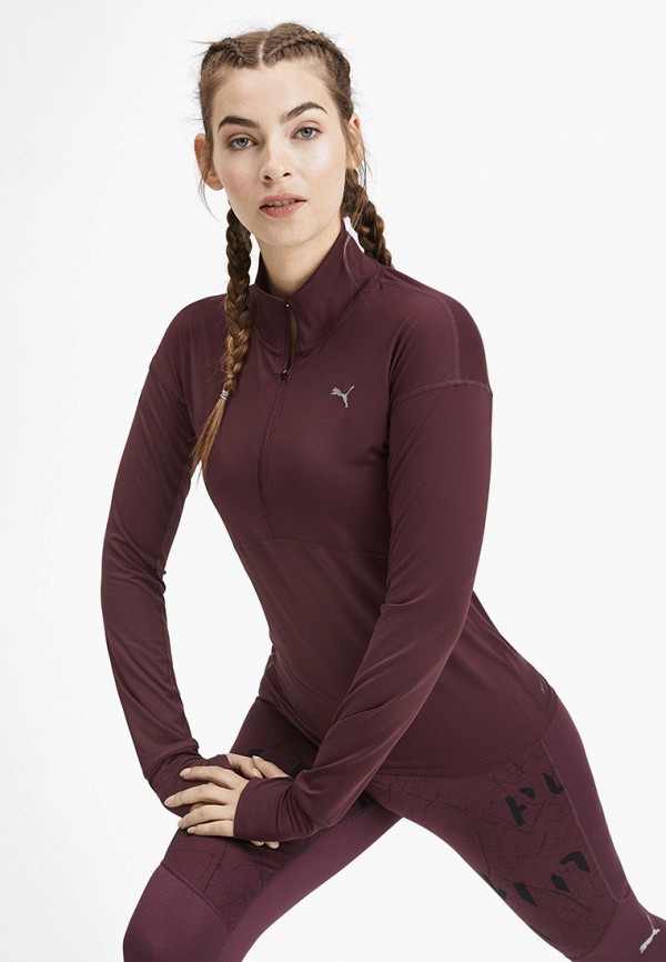 

Лонгслив спортивный PUMA, Бордовый, Ignite 1/4 Zip