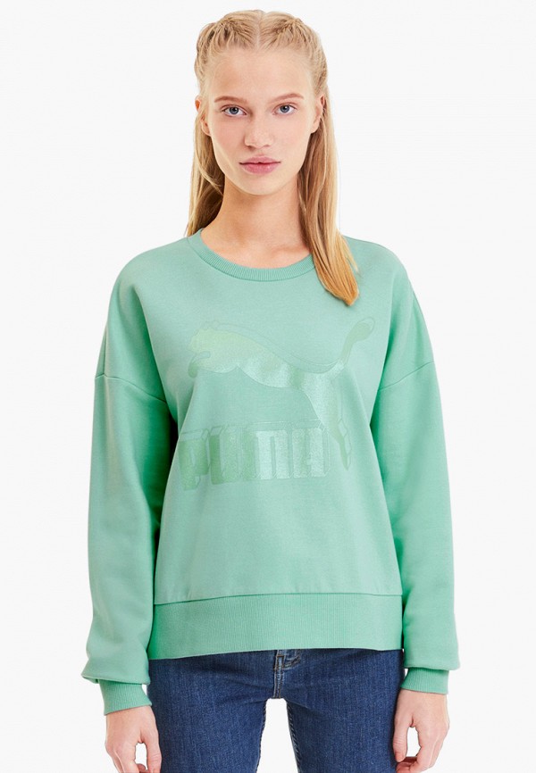 

Свитшот PUMA, Зеленый, Classics Logo Metallic Crew