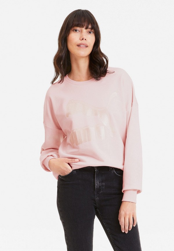 

Свитшот PUMA, Розовый, Classics Logo Metallic Crew