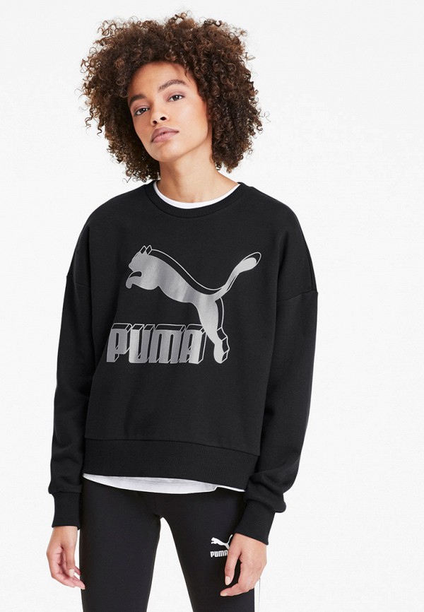 

Свитшот PUMA, Черный, Classics Logo Metallic Crew