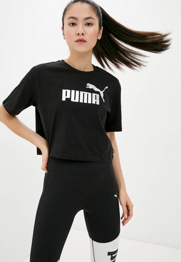 

Футболка PUMA, Черный, ESS+ Metallic Cropped Tee
