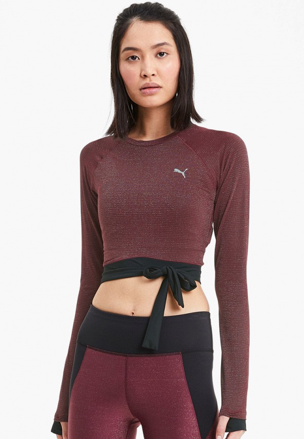 

Лонгслив спортивный PUMA, Бордовый, Studio Metallic LS Top