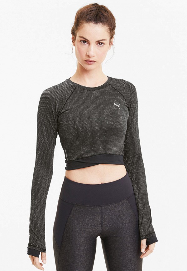 

Лонгслив спортивный PUMA, Черный, Studio Metallic LS Top