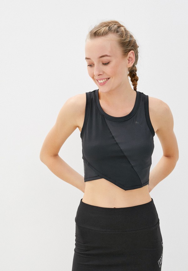 

Топ спортивный PUMA, Черный, Studio Crop Lace Tank